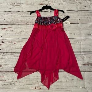 Juniors size 16 NWT  Fuchsia colored handkerchief dress